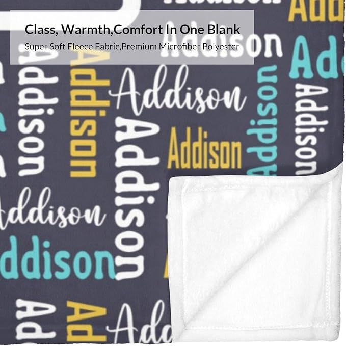 Dr.TOUGH Name Blanket Personalized Blanket for Adult Kids Flannel Customized Personalized Blankets and Throws