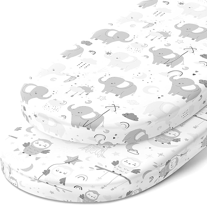 Bassinet Fitted Sheets for Halo Bassinest Swivel Sleeper Mattress – Snuggly Soft 100% Jersey Cotton – 2 Pack