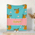Sloth and Flower Personalized Receiving Sherpa Fleece Baby Blankets for Girls Boys Kids, Swaddle Blankets Gift for Newborn Crib Infants 30x40 Inches