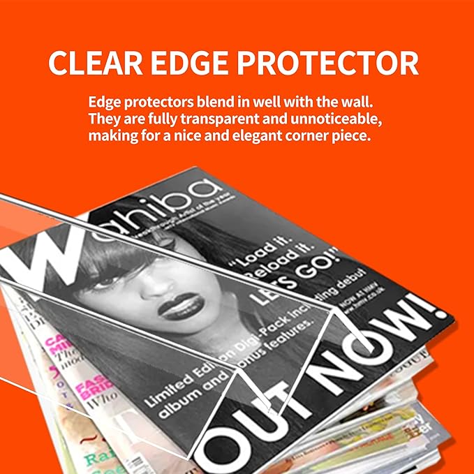 Clear Self-Adhesive Wall Corner Protectors-2 PCS of Corner Guards & Edge Protector for Baby, Furniture, Door, Tables, Cover Sharp Furniture, Easy to Install (3x40.6cm/1.18x16in)