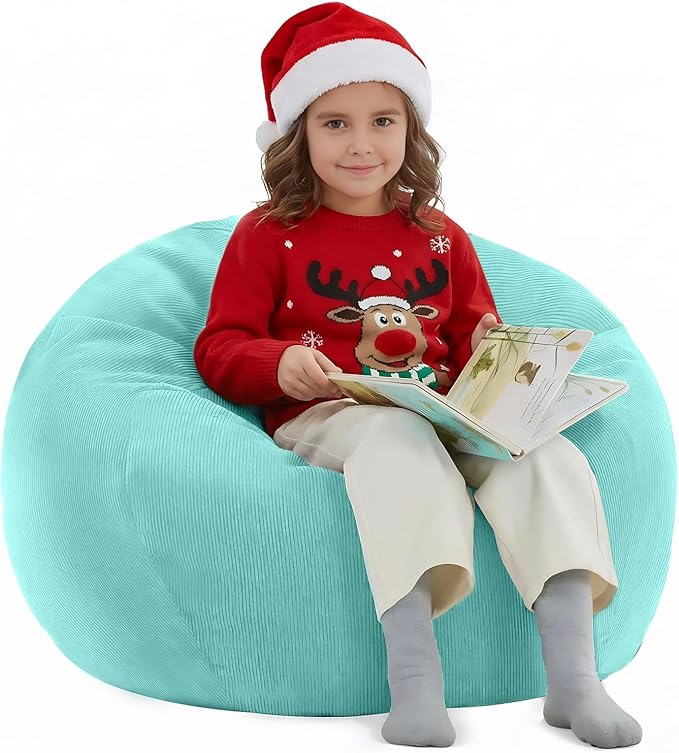 Nobildonna Bean Bag Chair Cover (No Filler) for Kids and Adults,Beanbag Stuffed Animal Storage Without Filling Plush Toys Holder and Organizer Soft Premium Corduroy 200L