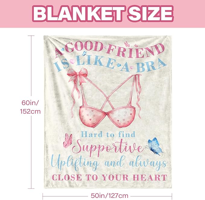 Friends Blanket Gifts for Women, Birthday Gifts for Women, Friendship Gifts for Bestie BBF, Funny Throw Blanket for Friends Female, Best Friend Blankets 50"x60", Gift for Christmas Thanksgiving