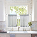 MIULEE 2 Panels Kitchen Tiers Half Window Sheer Curtains Rod Pocket Translucent Voile Drapes for Kitchen Bathroom Small Windows 29 by 24 Inch Dark Grey