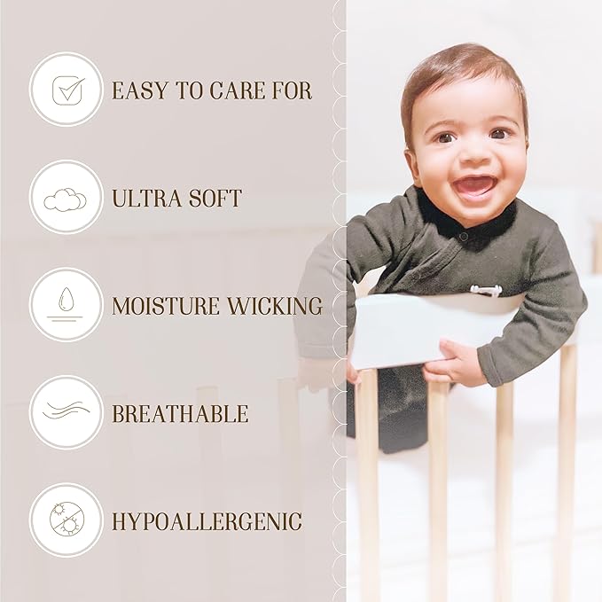 Bella Coterie Luxury Bamboo Viscose Crib Sheet | Organically Grown | Ultra Soft | Cooling for Better Sleep | Deep Pocket Fitted Sheet for Crib & Toddler Mattress | 100% Organically Grown [Dune]