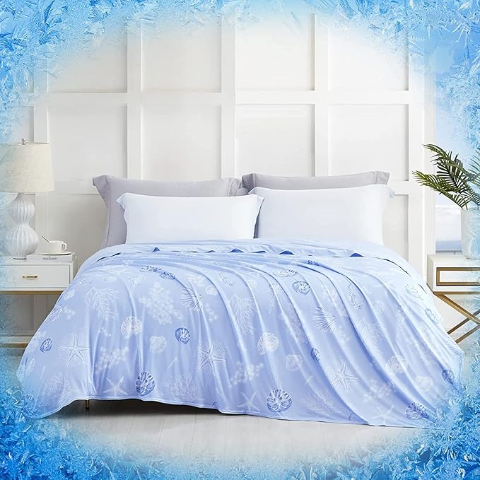 LUXEAR Cooling Blanket for Hot Sleepers,Double Side Cooling Effect Throw Size Summer Blankets, Q-Max 0.5 Arc-Chill Cooling Fiber Soft Cold Blanket Absorb Heat for Night Sweats to Keep Cool All Night