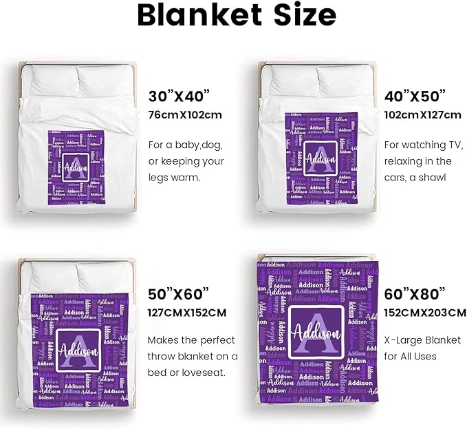 Dr.TOUGH Name Blanket Personalized Blanket for Adult Kids Flannel Customized Personalized Blankets and Throws