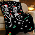 Gothic Fleece Blanket Christmas Skull Throw Blankets for Girls Boys Super Soft Warm Flannel Funny Throws Gifts for Men Women Cozy Fuzzy Plush Stuffed Couch Bed Bedding Decor 60"x50"