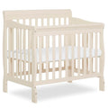 Dream On Me Aden 4-in-1 Convertible Mini Baby Crib French White, GreenGuard Gold & JPMA, Sustainable Pinewood, Non-Toxic Finish, 3 Mattress Heights, Converts to Mini Day & Twin-Size Bed