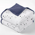 lulumoon Muslin Quilt Blanket, Crib Blanket for Baby and Toddler,47x47 Inches(Blue Star)