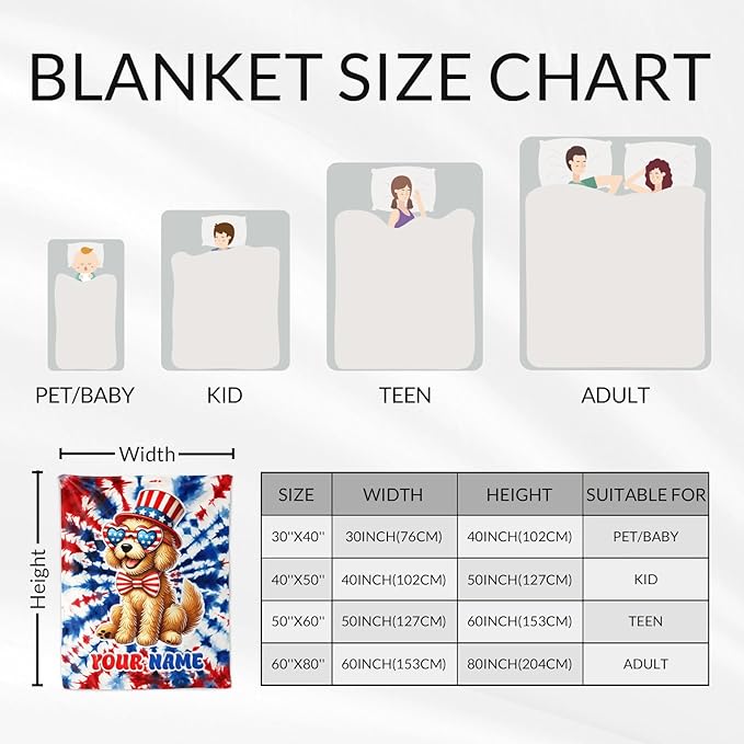 Girls Blanket - 40" x 50" Inches Personalized Golden Retriever Throw for Dog Lovers - Soft Furry Blankets Decor for Sofa, Chair