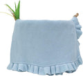 Cotton Baby Blanket with Ruffle Edge Soft Breathable Newborn Blanket for Boys & Girls, Lightweight Knit Throw for Crib, Stroller & Nursery Multiple Colors Available Blue 30x40