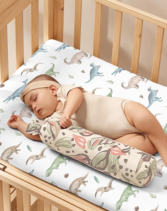 Crib Sheets for Boys and Girls, 2 Pack Fitted Baby Sheets for Standard Toddler Mattress 28" x 52", Soft Breathable Jersey Knit Baby Bedding (Desert Green)