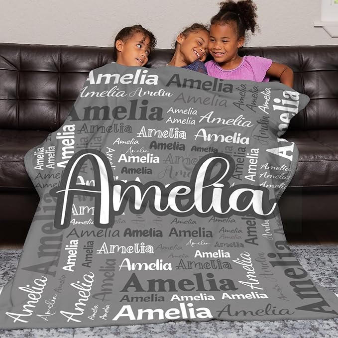 Dr.TOUGH Personalized Blanket for Adult Kids with Name Customized Blankets Personalized Throw Blanket for Christmas Birthday Gifts