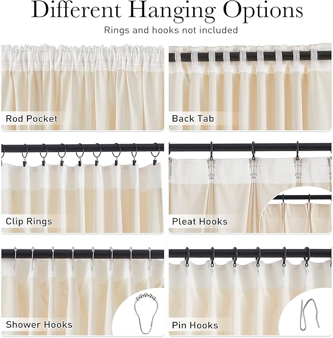 StangH Ivory White Curtains 102 inches Long Super Soft Velvet Light Dimming Privacy Protect Window Drapes for Nursery Kids Bedroom/Baby Playroom, W52 x L102, 2 Panels