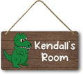 Custom Dinosaur Wooden Wall Decor, Nursery Kids Boys & Girls Room Decor, Personalized Dino Bedroom Sign 5x10 Inch