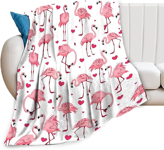 Flamingo Blanket for Girls, Women, and Kids - Soft Warm Cozy Fleece Throw for Couch, Sofa, Bed - Pink Gift for Flamingo Lovers - 60"x80"