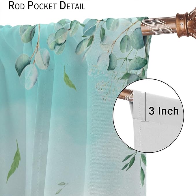 Kids Forest Animal Curtains, Woodland Animal Window Treatments Fox Deer Bunny Wildlife Safari Jungle Bear Farmhouse Window Drapes for Girls Boys Nursery Bedroom 52x84in