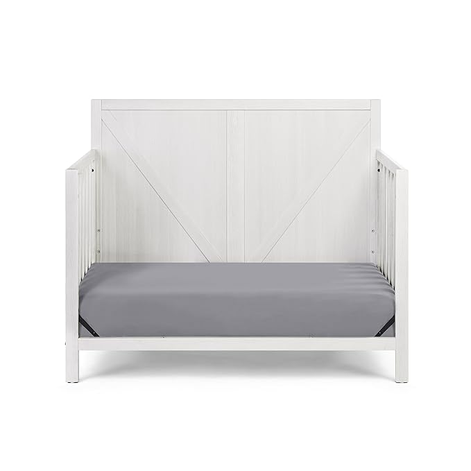 Suite Bebe Barnside 4-in-1 Convertible Baby Crib in Washed Gray