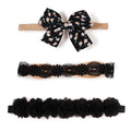 cherrboll Baby Girl Nylon Headbands, 3Pcs Handmade Floral Hair Bows, Stretchy Flower Hairbands for Newborns Infants Toddlers