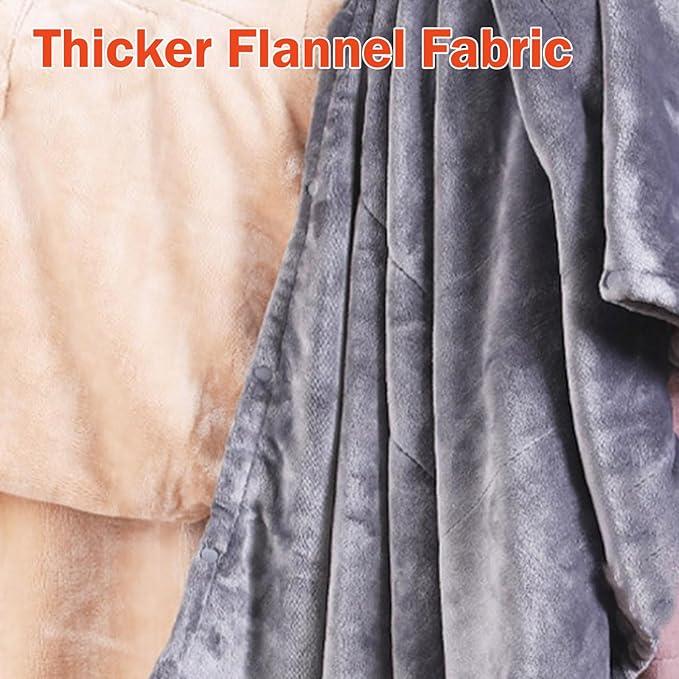 Portable Heated Blanket Throw - USB Charging Flannel Electric Blankets, Fast Heating Warming Winter Throw Blanket for Women, Machine Washable (Beige, 55X31 Inches)