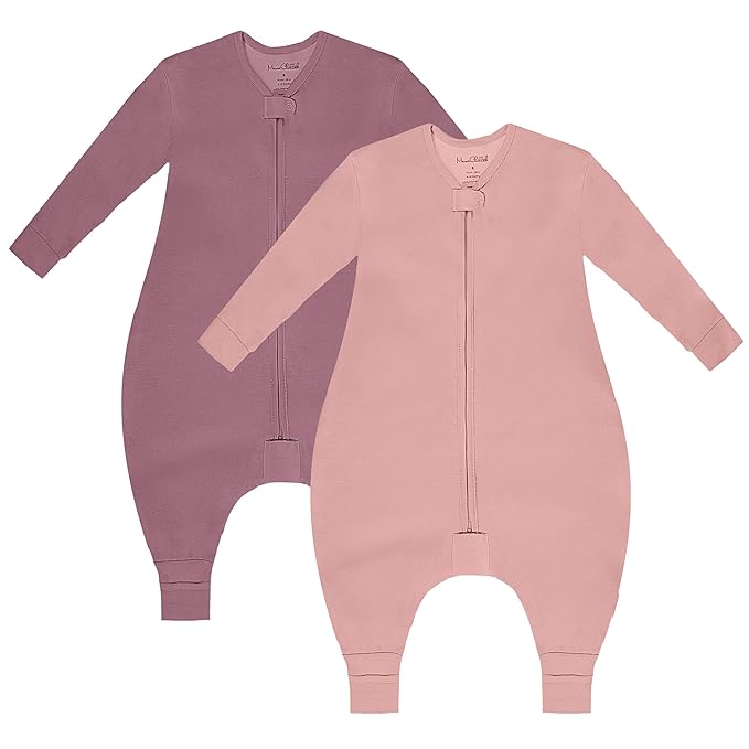 Mama Cheetah Toddler Sleep Sack with Feet, Long Sleeve 0.5 TOG Organic Cotton Baby Sleeping Bag with Legs, Wearable Blanket for Walkers w/ 2-Way Zipper, Toddler Blanket for Girls & Boys 6-18 M