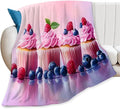 Tijuboni Pink Cupcakes Throw Blanket Dessert Gifts for Girls Women Boys Men Kids Adults Soft Flannel Fleece Blanket for Couch Sofa Bed Home Decor 40"x50"
