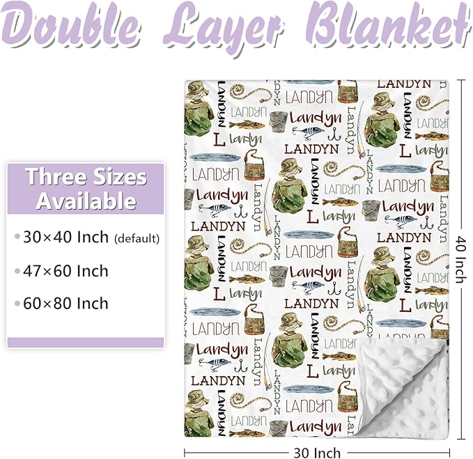 Personalized Baby Crib Bedding Set, 5 Pcs Custom Name Nursery Bedding Set for Girls Boys, Fishing Baby Crib Set for Toddlers Infants, Double Layer Bedding Crib Sets Customized Gifts