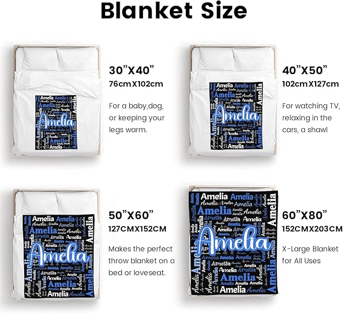 Dr.TOUGH Personalized Blanket for Adult Kids with Name Customized Blankets Personalized Throw Blanket for Christmas Birthday Gifts