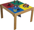 Fun Builder® #1 Rated American-Made 4 Color Lego® Compatible Wood Table with Built-in Storage(Patent)-NO Tools-Only 5 Minute Assembly(Patent)-Built to Last Generations!-27"x27"-Ages 5 & UP