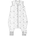 Mama Cheetah Toddler Sleep Sack with Feet 3T-4T, 1.0 TOG Organic Cotton Baby Wearable Blankets with Legs, Baby Sleeping Bag for Walkers, Early Walker Large