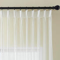 Off White Pinch Pleated Sheer Curtains 96 Inches Long 1 Panel, 50 Inch Width, Thin Textured Linen Look Sliding Glass Door Curtain, Rustic Living Room Drapes, Window Treatments Decor