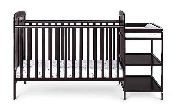 Suite Bebe Ramsey 3 in 1 Convertible Baby Crib and Changer in an Espresso Finish