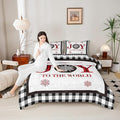 Christmas Snowflake Kids Comforter Set Twin Size,Cottage Plank Bedding,Girls Boys Adults Bedroom/Xmas Cabin Decor,Geometric Grids Stylish Down Comforter,Rustic Farmhouse Duvet Insert,1 Pillowcase