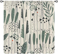 Dinosaur Curtains, Cute Dino Tropical Leaves Plant Beige Green Blackout Window Treatments, Rod Pocket Thermal Insulated Drapes 2 Panel Sets for Children Bedroom Nursery Classroom, 84" W X 84" L