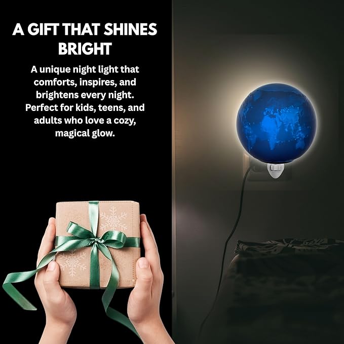 Earth Night Lights | 5" Earth Night Lamp LED Light | 3D Solar System NightLight, Planet Home Décor, Space Nursery, Globe Lamp Kids Room, Space Gift, Birthday Gifts, Bedroom Decorations