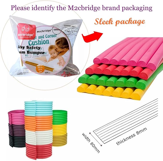M2cbridge Multifunctional Edge and Corner Guard Coverage Baby Safety Bumper DIY 6.5 Ft (Candy Pink)