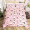 Feelyou Christmas Bedding Set for Kids Boys Girls Cute Santa Claus Comforter Cover Set Cartoon Xmas Theme Duvet Cover Bedroom Decor Pink Dreamy Heart Bedspread Cover Toddler Bedding Collection 2Pcs