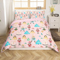 Christmas Nutcracker Decorative Comforter Cover Toddler Size Cartoon Mouse Soldier Royal Guarder Princess Duvet Cover Xmas Pine Tree Snowflake Bedding Set Gifts for Kids Boys Girls 1 Pillow Case Pink