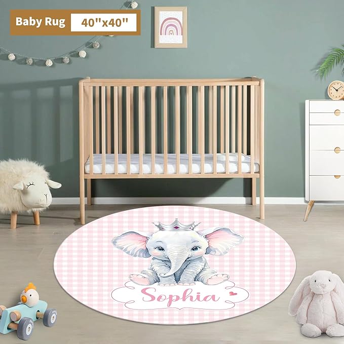 Custom Baby Crib Bedding Set, 3 Pcs Personalized Nursery Bedding Set with Name, Soft Baby Bedding Crib Sets with Blanket - Toddler Crib Set for Girl Boy, Infant Newborn Gift, Pink Cute Elephant