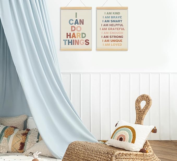 foedor Positive Affirmations Wall Decor Set of 2, Nursery Toddler Calming Corner Classroom Reading Corner Kids room Playroom Wall Decor, 12x16 Inch