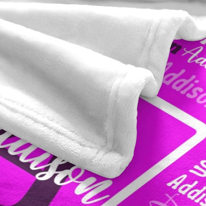 Dr.TOUGH Name Blanket Personalized Blanket for Adult Kids Flannel Customized Personalized Blankets and Throws