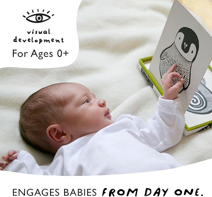 Wee Gallery Art Cards for Baby, Durable High Contrast Black and White Animal Flashcards for Newborns, Brain Development, Sensory Toys, Tummy Time Essentials for Infant and Toddler - Rainforest Animals