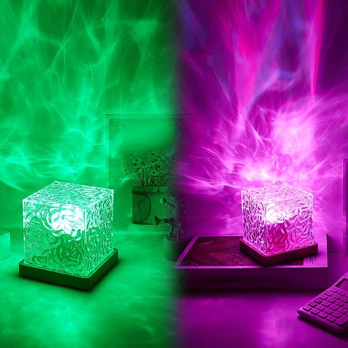 Aurora Borealis Night Light Projector, Aurora Dreamscape Projector, Magical Northern Lights for Your Room, 3/16 Colors Ambient Dynamic Wave Cube Lamp with Remote (3 Colors Plug-in, Plastic)