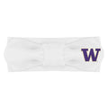 Creative Knitwear Washington Huskies Infant Girls White Solid Hair Knot Headband Embroidered Logo - Size Newborn - 4T