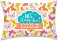 Little Sleepy Head Youth Pillow with Pillowcase 16x22, Soft Jumbo Toddler Pillow, Hypoallergenic Pillow Case - Best Kids Pillows for Sleeping, Perfect Kids Travel Pillows (Butterflies)