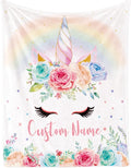 Custom Horse Blanket with Name for Girl, Personalized Name Blanket for Kids, Soft Flannel Pink Toddler Blanket Customized Gift for Birthday Christmas Baby Shower Children Day 40x50in
