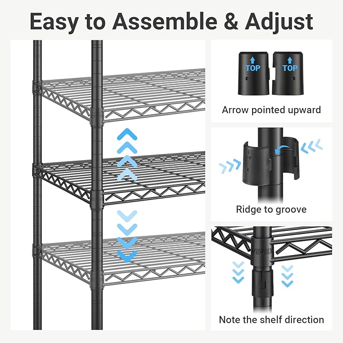VIPEK V5 Medium Portable Closet Wardrobe Heavy Duty Clothes Rack, Freestanding Closet Metal Clothing Rack with 4 Hang Rods & 8 Shelves, Adjustable Custom Closet Rack, 56.7" Lx15.7 Wx76.4 H, White
