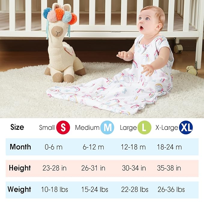david's kids 3 Pack Warm Micro Fleece Baby Sleep Sack 12-18 Months, Soft Baby Wearable Blankets with 2-Way Zipper, Comfy Winter Sleeping Bags for Toddler Girls Neutral, Large Size, Rainbow