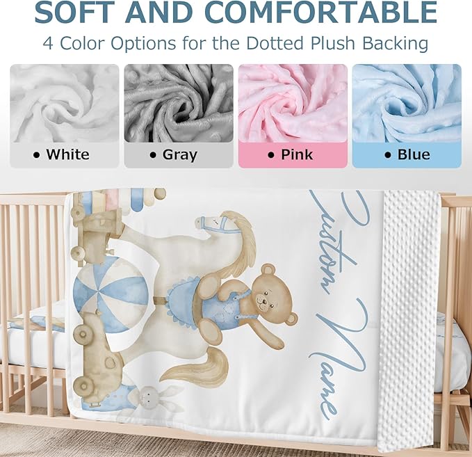 Personalized Baby Crib Bedding Set,3 Piece Custom Name Nursery Set with Blanket, Fitted Sheet & Pillowcase for Baby Girls & Boys,Nursery Friends Theme(Fixed Size)