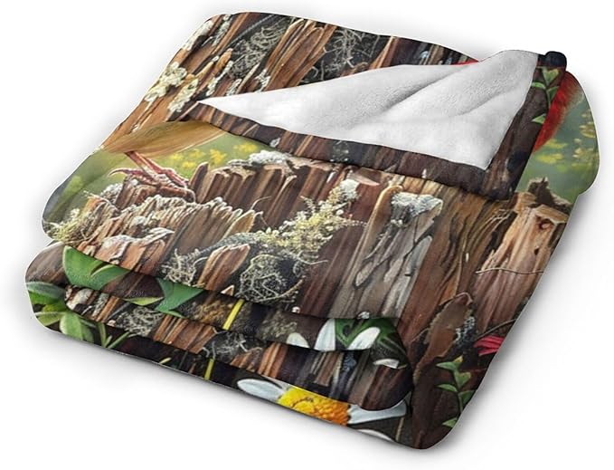 Tijuboni Cardinal Bird Throw Blanket Cardinal Gifts for Girls Boys Women Men Kids Adults Soft Flannel Fleece Blanket for Couch Sofa Bed Home Decor 40"x50"